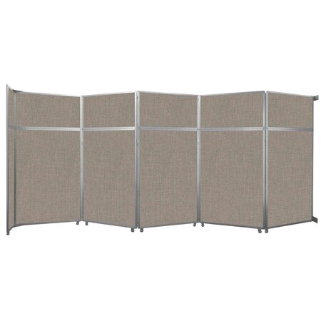 Versare Operable Wall Folding Room Divider 19'6" x 8'5-1/4" Warm Pebble Fabric 1070258